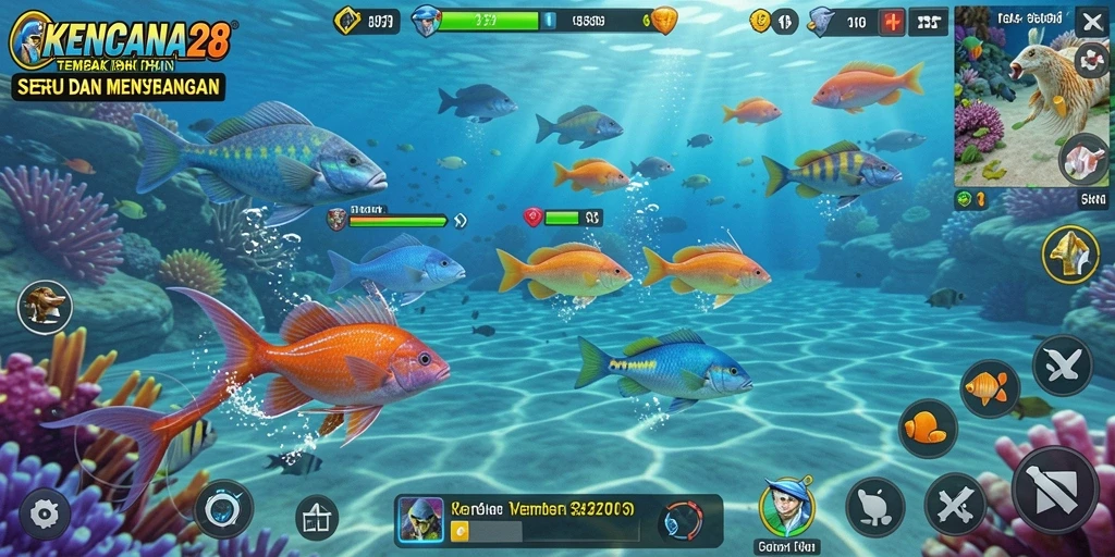 Tampilan tangkapan layar gameplay seru Tembak Ikan.
