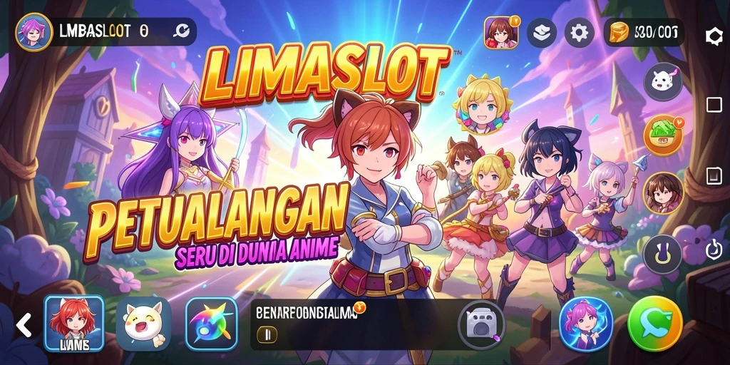 Tangkapan layar gameplay LMBASLOT yang penuh aksi dan karakter anime.