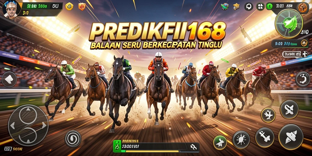 Tampilan gameplay PREDIKSI168 saat balapan di lintasan yang menegangkan.