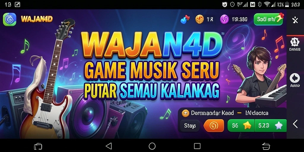 Screenshot gameplay WAJAN4D menampilkan suasana seru bermain musik.
