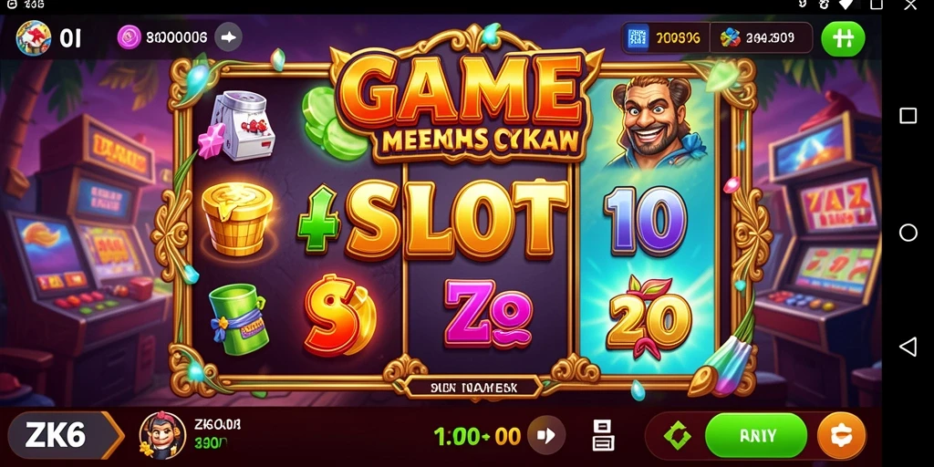 Gameplay ZK6 yang seru dan penuh warna dalam permainan Slot.